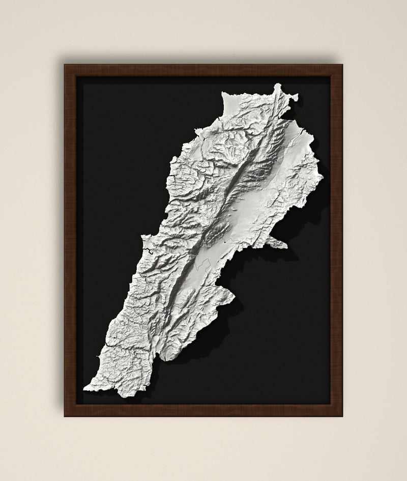 Edition 01 in matte stone-white, framed, seen from above (render)