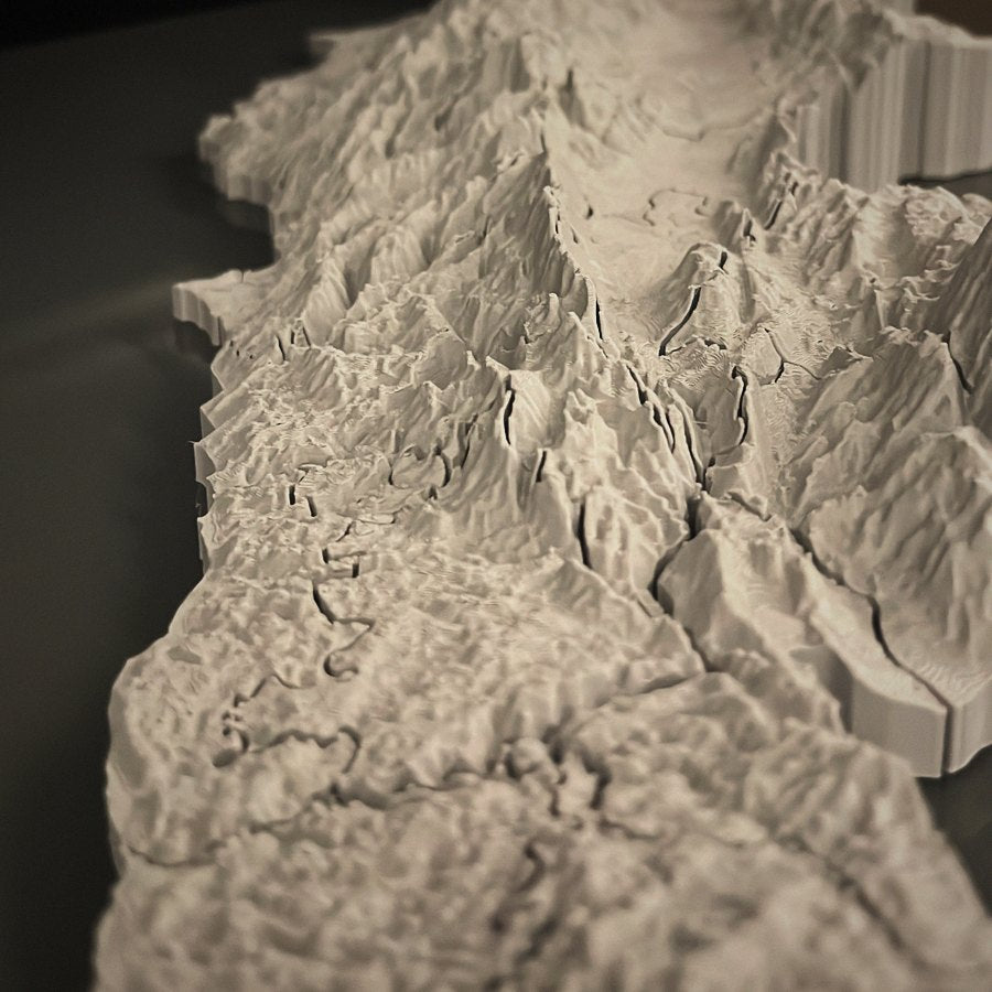 Close view of the printed ridges